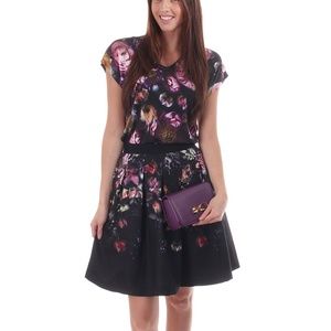 Ted Baker Deniva Floral Print A-Line Skirt